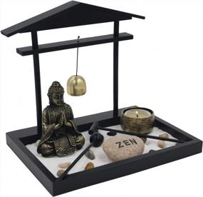 img 2 attached to DharmaObjects Buddha Zen Garden Tea Light Candle Holder Set (Golden Bell Buddha)