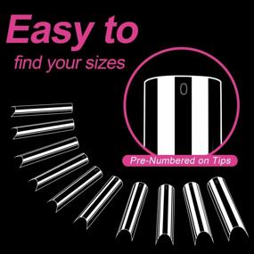 img 1 attached to Tapered Square Nail Tips 200PCS Extra Long C Curve Nail Tips XXL Clear Acrylic Fake Nail Tips Half Cover False Nail Tips With Case For Nail Salon Or Home DIY,10 Sizes