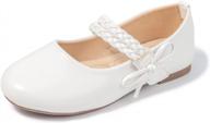 kidsun toddler girls dress shoes: mary jane flats with bow detail, perfect for princess ballerina wedding parties and back-to-school wear. logo