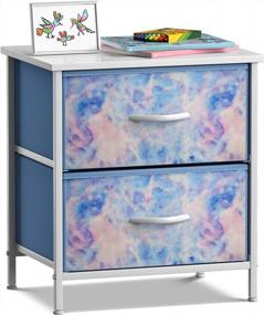 img 2 attached to 🛏️ Sorbus Nightstand: Stylish Kids Bedside Furniture with 2 Drawers, Steel Frame, and Wood Top – Ideal for Bedroom, Home, Office, and College Dorm