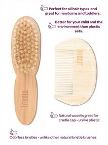 img 1 attached to Natural Baby Grooming Kit: Bamboo Comb, Brush, Nail Clipper & Cotton Washcloth - Perfect For Infants & Toddlers!