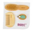 natural baby grooming kit: bamboo comb, brush, nail clipper & cotton washcloth - perfect for infants & toddlers! logo