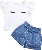stylish floral outfit set for toddler girls - ruffle tops, t shirts, shorts and pants logo