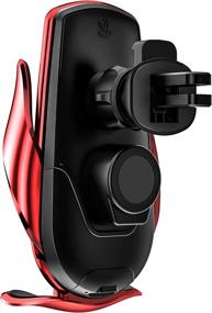 img 3 attached to 📱 Semeakoko Wireless Car Charger Phone Mount 15W Fast Charging Auto Clamping Car Phone Holder Air Vent Mount for iPhone, Samsung, Huawei (Red)