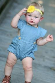 img 7 attached to Adorable Baby Girl Demin Romper With Ruffles - Perfect For Summer!