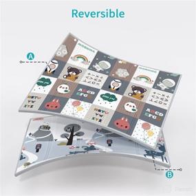 img 1 attached to 👶 YOOVEE Foldable Baby Play Mat: Non-Toxic, Waterproof, Anti-Slip, Extra Large Reversible Foam Mat for Crawling, Toddlers, and Kids - 79" x 71" x 0.4