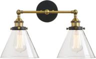 antique permo vintage industrial wall sconces 🏺 with dual funnel clear glass shade (2 lights) логотип