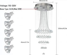 img 1 attached to Sophisticated Spiral Raindrop Crystal Chandelier: 5 GU10 Pendant Lamp For Elegant Living/Dining Rooms, Hallways, And Stairs