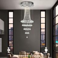sophisticated spiral raindrop crystal chandelier: 5 gu10 pendant lamp for elegant living/dining rooms, hallways, and stairs logo