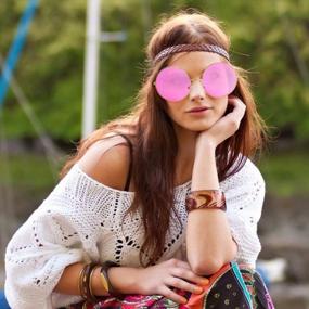 img 3 attached to SunnyPro Hippie Super Oversized Round Sunglasses With Colorful Lenses For Retro Circle Glasses Look