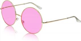 img 4 attached to SunnyPro Hippie Super Oversized Round Sunglasses With Colorful Lenses For Retro Circle Glasses Look