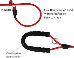 img 3 attached to 🐾 Waterproof Slip Lead Leash for Medium to Large Dogs - No-Pull Training, 6ft Candy Red