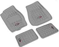 🚙 gray front and rear floor liner kit - rugged ridge all-terrain 14987.23, suitable for various jeep grand cherokee models logo