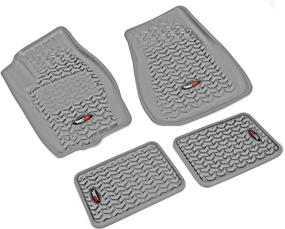 img 4 attached to 🚙 Gray Front and Rear Floor Liner Kit - Rugged Ridge All-Terrain 14987.23, Suitable for Various Jeep Grand Cherokee Models