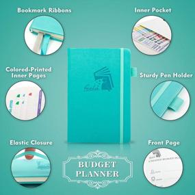 img 2 attached to Budget Planner, 2023 Monthly Undated Bill Organizer Hardcover Financial Journal, Feela Money Expense Tracker With Budget Envelopes, Stickers, 1 Pen, User Manual, A5, Last 12 Months, Turquoise