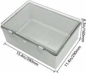 img 3 attached to Распределительная коробка Zulkit АБС-пластик Водонепроницаемый IP65 Электрические коробки Откидной корпус Прозрачная крышка Открытый универсальный проектный корпус с монтажной пластиной и настенными кронштейнами 15,4X11,4X 6,3 дюйма (390X290X160 мм)