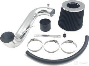 img 2 attached to 🚗 Improved 2.5 Inch Cold Air Intake Kit for Honda Civic 2001-2005 DX/LX/EX/GX/VP AT/MT 1.7L (Silver Tube & Black Filter)