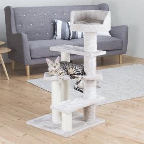 img 1 attached to 🐱 TRIXIE Tulia Senior Cat Tree: Multi-Level Scratching Posts, Comfortable Padded Platform, Cream Design