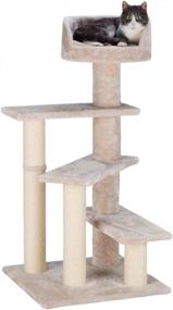 img 4 attached to 🐱 TRIXIE Tulia Senior Cat Tree: Multi-Level Scratching Posts, Comfortable Padded Platform, Cream Design