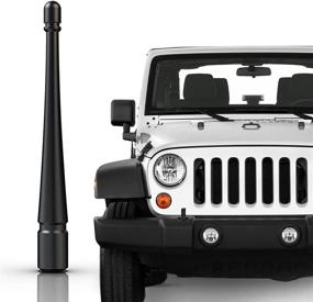 img 4 attached to 📻 Aftid - 4 Inch Aluminum Stubby Antenna: For 2007-2022 Jeep Wrangler JK JKU JL JLU Gladiator Rubicon Sahara | Enhanced FM/AM Radio Signal Reception