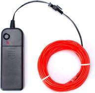 portable red el wire for party, blacklight run, halloween, diy decoration, christmas - 9ft neon lights from zitrades logo