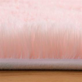 img 2 attached to PAGISOFE 4 X 4 Ft Light Pink Round Area Rug - Shaggy, Fluffy, And Comfy Rug Ideal For Girls Bedroom, Teepee, Baby Nursery Or Reading Room - Circular Rug For Kids With Furry Carpets And Soft Texture.