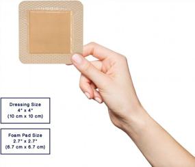 img 1 attached to Premium Bordered Silicone Adhesive Foam Dressings - MedVance TM - 4"X4" Pad Size (Box Of 5)