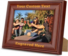 img 1 attached to Personalized Engraved Wood Picture Frame For 4X6 Photos - Hanging Or Tabletop Display Options