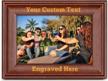 personalized engraved wood picture frame for 4x6 photos - hanging or tabletop display options logo