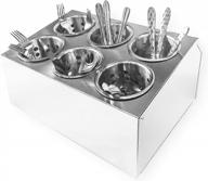 organize your utensils with our commercial stainless steel 6-hole cylinder flatware silverware holder логотип