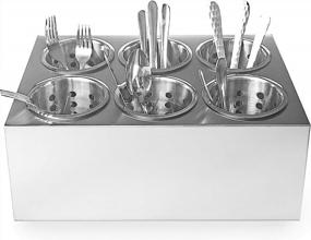 img 3 attached to Organize Your Utensils with our Commercial Stainless Steel 6-Hole Cylinder Flatware Silverware Holder