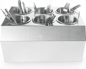 img 2 attached to Organize Your Utensils with our Commercial Stainless Steel 6-Hole Cylinder Flatware Silverware Holder