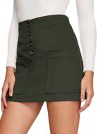 женская повседневная вельветовая мини-юбка трапециевидной формы с высокой талией и карманом на пуговицах katiewens логотип