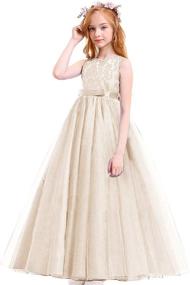 img 4 attached to Vintage Bridesmaid Dress for Girls 👗 13 14T - Dresses for Girls' Clothing