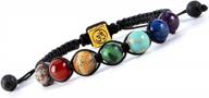 chakra bead bracelets for women - 8mm 7 chakra healing bracelet with real stones anxiety meditation yoga gemstone jewelry logo