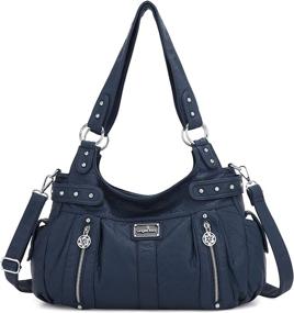 img 4 attached to Angelkiss Handbags Multiple Pockets Shoulder Women's Handbags & Wallets : Hobo Bags
