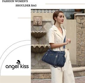 img 3 attached to Angelkiss Handbags Multiple Pockets Shoulder Women's Handbags & Wallets : Hobo Bags