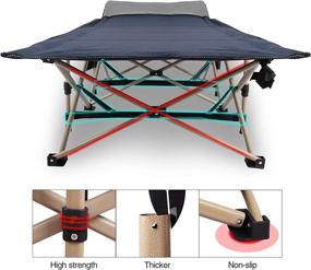 img 1 attached to REDCAMP Portable Camping Cot With Pillow For Heavy Adults, 28" Wide Sturdy Foldable Sleeping Cot For Outdoor And Office Use, Navy