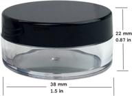 💄 40-piece round clear empty container jars with black screw lids - ideal for lip balms and makeup samples, bpa free - 10g/10ml size, bulk pack (black) logo