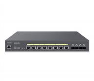 engenius cloud 10g ecs5512fp poe switch with 8 ports and 420w budget, includes 4 sfp+ uplink ports for high-speed networking logo