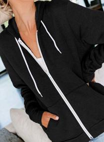 img 1 attached to Women'S Casual Long Sleeve Zip Up Hooded Sweatshirt Hoodies - S-XXL | Acelitt