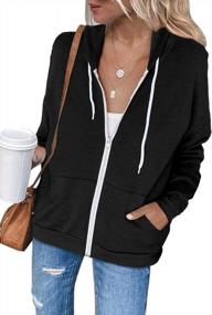 img 4 attached to Women'S Casual Long Sleeve Zip Up Hooded Sweatshirt Hoodies - S-XXL | Acelitt