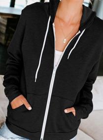 img 2 attached to Women'S Casual Long Sleeve Zip Up Hooded Sweatshirt Hoodies - S-XXL | Acelitt