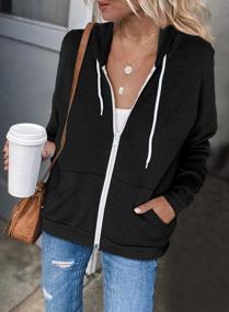 img 3 attached to Women'S Casual Long Sleeve Zip Up Hooded Sweatshirt Hoodies - S-XXL | Acelitt