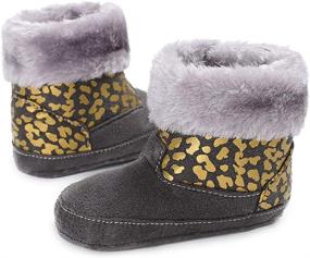 img 2 attached to 👶 YUNTEN Winter Anti-Slip Prewalker Boots for Boys - Keep Little Feet Warm and Safe