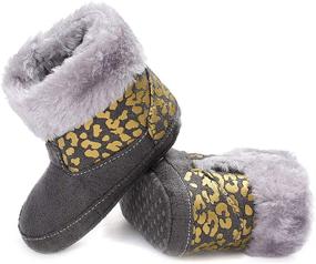 img 1 attached to 👶 YUNTEN Winter Anti-Slip Prewalker Boots for Boys - Keep Little Feet Warm and Safe