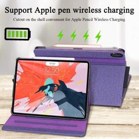img 2 attached to Purple Skycase IPad Pro 12.9 Case 2018 - Support Apple Pencil Charging & Auto Dormancy Multi-Angle Viewing Stand Folio