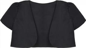 img 4 attached to Stylish Satin Shrug For Girls: Acecharming Bolero Adds An Elegant Touch To Party Dresses (Ages 2-12)