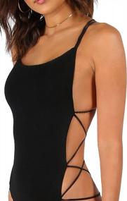 img 1 attached to Verdusa Women'S Sleeveless Scoop Neck Strappy Backless Bodysuit - Sexy & Stylish