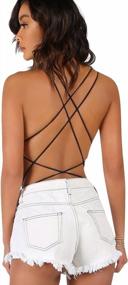 img 3 attached to Verdusa Women'S Sleeveless Scoop Neck Strappy Backless Bodysuit - Sexy & Stylish